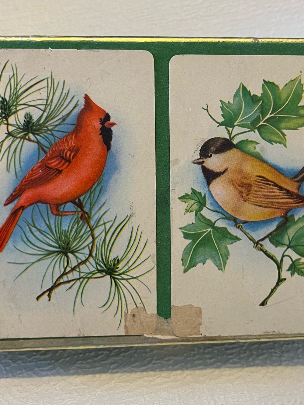 Vintage Duratone Midway Winter Birds Playing Cards Double Deck Original Box